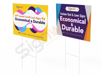 Custom Yard & Lawn Sign w/ H Frame Economical & Durable